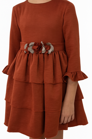 VESTIDO COLOR CALDERA 